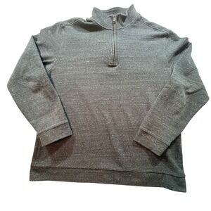 Fairlane Quarter Zip Pullover Mens XXL Charcoal Gray Marl Textured Knit Sweater